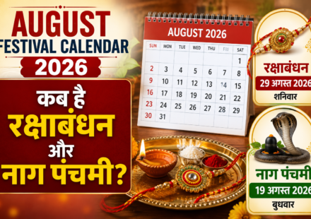 August Festival Calendar 2026 में रक्षाबंधन और नाग पंचमी की तारीख दिखाता चित्र